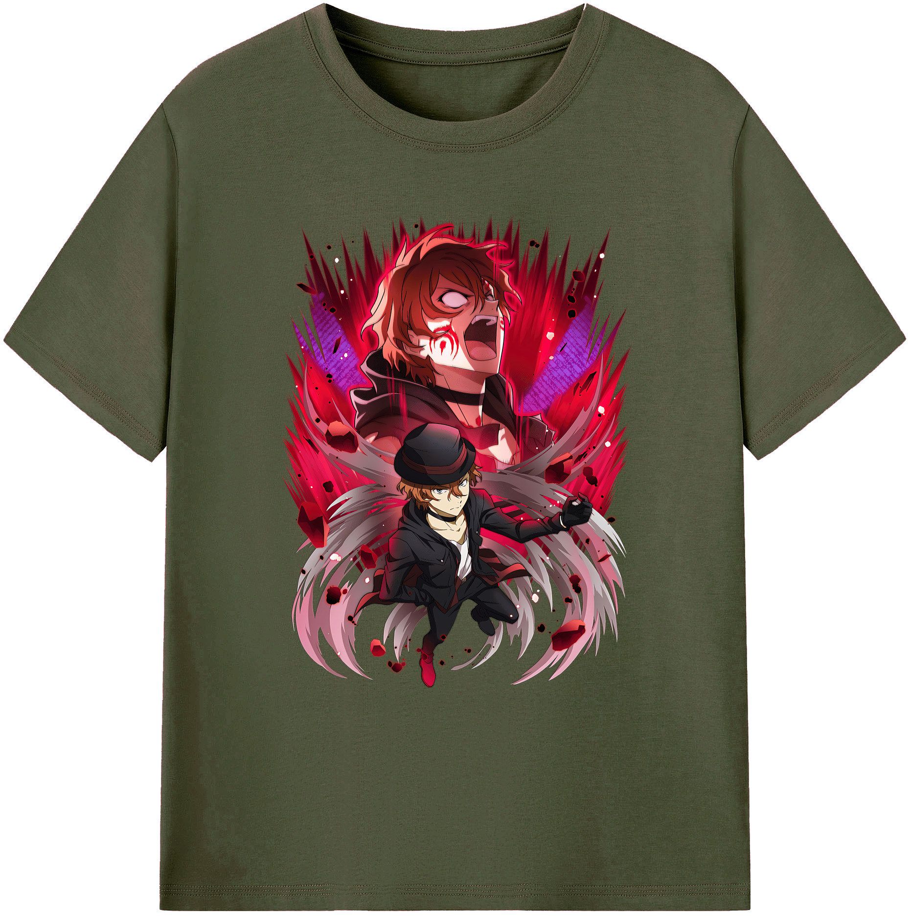 （画像用） 文豪ストレイドッグス Bungo Stray Dogs 綿100％ メンズ半袖Tシャツ｜肌触りやわらか＆通気性